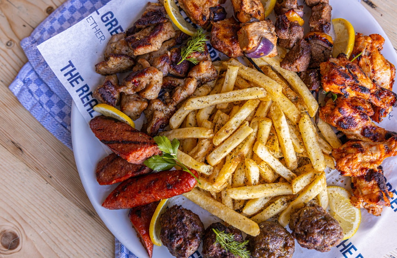 Tsiknopempti platter - Smokey Thursday - Greek carnival season - The Real Greek - Grilled Meat Platter